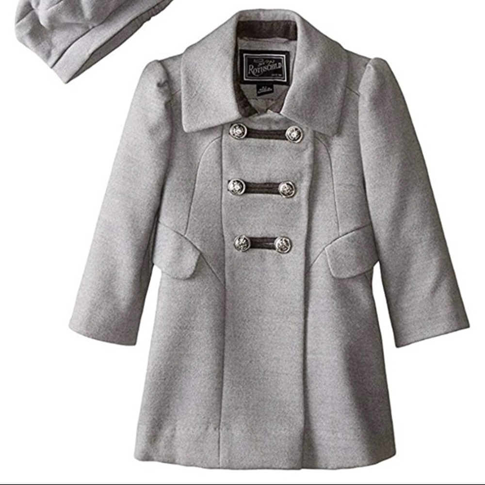 Toddler Grey Rothschild Military style coat.